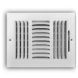 8 in. x 6 in. 3-Way Steel Register, White