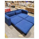 Blue loveseat. With a pull out bed,