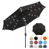 9 ft Steel Market Solar Umbrella, Black