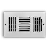 3- 8 in. x 4 in. 3-Way Steel Register, White
