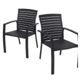 Outdoor Aluminum Dining Chair Set (2)