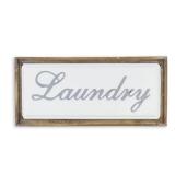 Brown, White Laundry Wood & Metal Wall Art