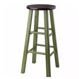 Ivy 29 in. Rustic Green and Walnut Bar Stool