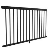 6 ft Matte Black Aluminum Deck Railing Panel (5)