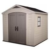 8 ft Outdoor Resin Storage Shed with Doors
