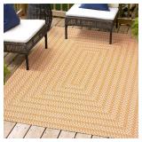 Chevron Squares Rug, 3x5, Indoor/Outdoor
