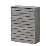 Gray Wood Louver Door Shoe Cabinet