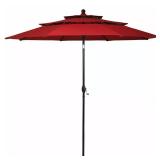 10 ft 3-Tier Sunshade Umbrella Burgundy