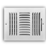 8 in. x 6 in. 3-Way Steel Register, White