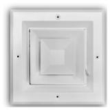 6x6 Aluminum 4-Way Ceiling Diffuser, White