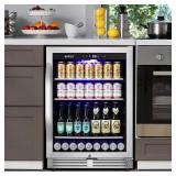 23.42 in. Beverage Cooler - 190 Cans, SS