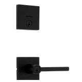 Halifax Matte Black Door Lever + Deadbolt Combo