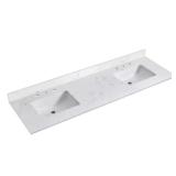 72 in. Stone Bath Vanity Top, White