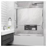 56-60 in. Chrome Tub Door with Glass