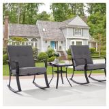 Metal Frame Bistro Set: 2 Rocking Chairs