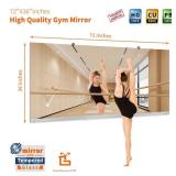 (2) 36x72 in Frameless Tempered Wall Mirror