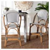 Genica 24" Black/White Counter Stool (2)