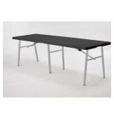 6 Ft Black/Silver Dining Table Seats 6