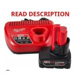 Milwaukee M12 6Ah Li-ion Battery with Charger