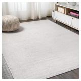 Haze Solid Low-Pile Ivory Rug 5x8