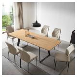 Oak Extendable Dining Table Set with 6 Chairs