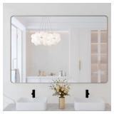 48x36 Brushed Nickel Wall Mirror