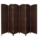 7 ft. Dark Mocha 6-Panel Room Divider