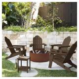 Dark Brown Folding Adirondack Chair Set (4)