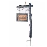 37 in. Metal Halloween Sign Post Yard Stake