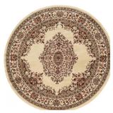 Como Ivory 5 ft Round Oriental Medallion Rug