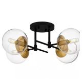 21.88 in. 4-Light Matte Black/Nouveau Gold