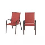 (1) Brown Steel Sling Outdoor Patio Chair