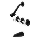 Victorian 3-Handle 1-Spray Faucet Matte Black