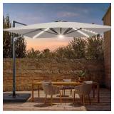 Rectangular Cantilever LED Patio Umbrella
