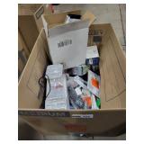 Box Lot: Electrical Items, Tools, Screws Etc