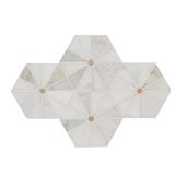 Elegante White Pinwheel Mosaic Tile 11x12