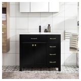 36 in. Freestanding Vanity, Black