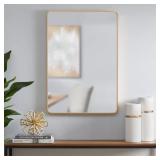 Gold Rect. Mirror, Rounded Corners (22x32)