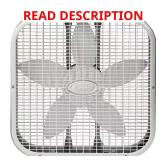 20 in. 3-Speed White Box Fan damaged