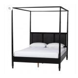 Baxton Studio Marisela Queen Canopy Bed, Black