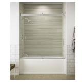 Levity 56-60"W x62"H Tub Door, Silver