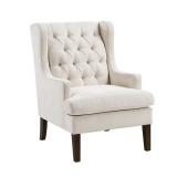 Cutler Beige Tufted Upholstery Arm Chair
