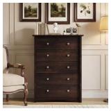 Creaser 31.5 in. 5-Drawer Chest Brown