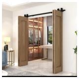 63 in. Black Sliding Barn Door Track Kit