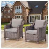 Brentwood Brown Wicker Outdoor Chair (2-Pack)