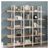 Tall Oak 5-Tier Bookcase, MDF, Open Storage