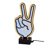 10 .5 in. Peace Sign Mirrored Neon Led Light