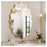 24x36 Oval Gold Aluminum Frame Mirror
