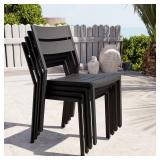 Armless All-Weather Outdoor Dining Chairs (8)