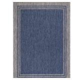 Azure Silver Aloha Washable Indoor/Outdoor Rug